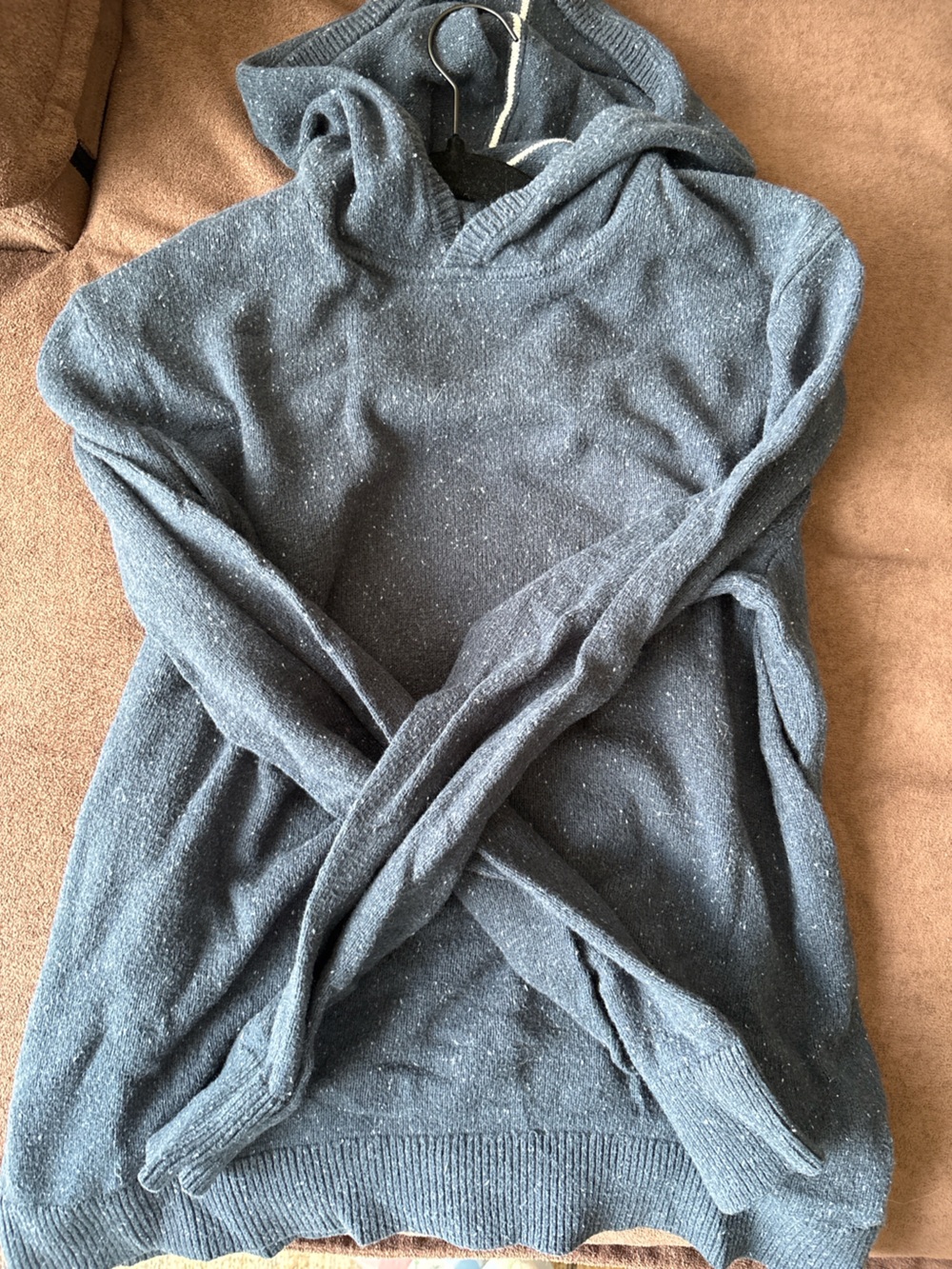 Banana Republic Charcoal Gray Knit Hooded Throw